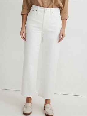Madewell NWT Plus Perfect Vintage Wide Leg Crop Jeans Size 22W High Rise | White